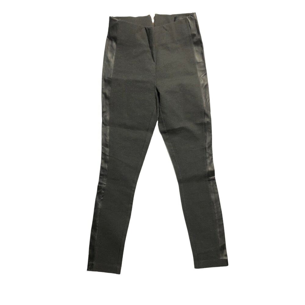 J Crew Women's Size 00S Pixie Pants Leather Tux Stripe #E1228 Charcoal‎